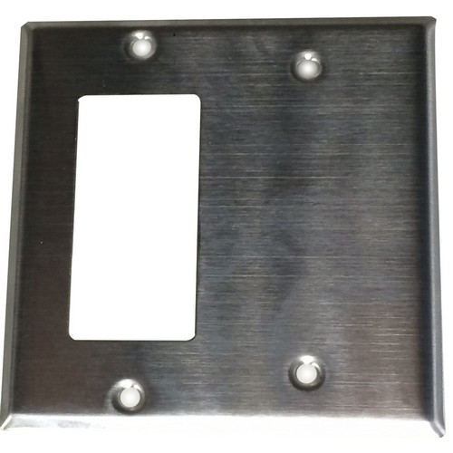 Morris 83560 Stainless Steel 2 Gang, 1 GFCI & 1 Blank Wall Plate
