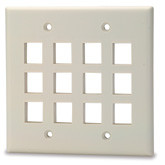 SignaMax DKF-12 12-Port Double Gang Faceplate w/o Labeling,  Ivory