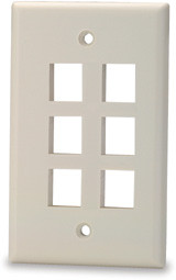 SignaMax SKF-6 6-Port Single Gang Ivory Keystone Faceplate