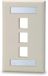 SignaMax SKFL-3-BK 3-Port Single Gang Black Keystone Faceplate