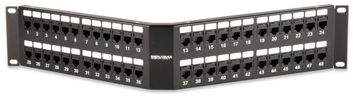 SignaMax 48458A-C5E 48-Port Category 5e MT-Series Unscreened Angled Panel, 2 RMU
