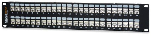 SignaMax 48458S-C5E 48-Port Category 5e MT-Series Screened Patch Panel, 2 RMU