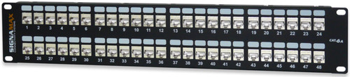 SignaMax 48458S-C6A 48-Port Category 6A MT-Series Screened Patch Panel, 2 RMU