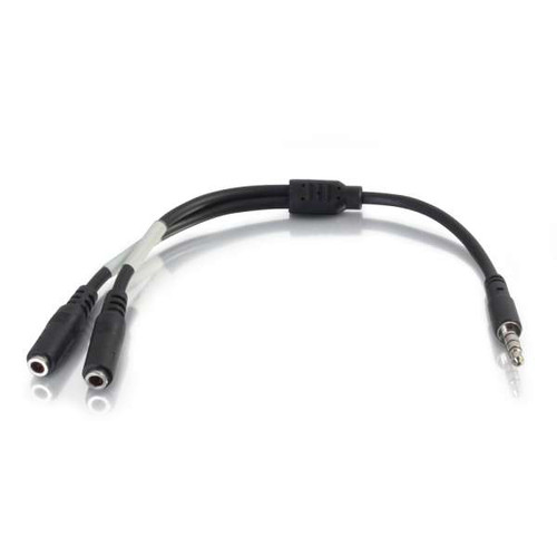 C2G CG27394 6" 4-Pin 3.5MM Microphone and Headphone Breakout Adapter Y-Cable