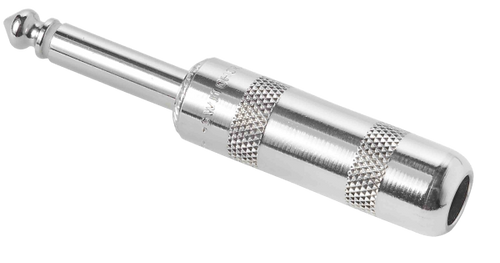 Switchcraft 297 1/4" Stereo 3 Conductor Cable Mount Plug, Nickel Metal Handle w/Solder Lugs & Cable Clamp