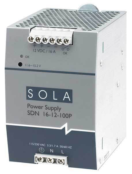 Sola SDN16-12-100P 192W 12V DIN P/S 115/230V IN
