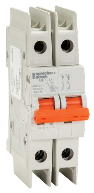 Sprecher & Schuh L9-1/2/D 1A 2-Pole UL489 Miniature Circuit Breaker
