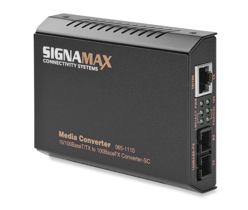 SignaMax FO-065-1110 10/100TX to 100FX Media Converter SC/MM, 2 km