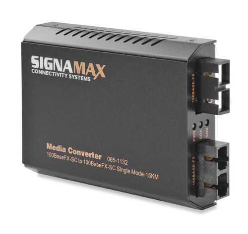 SignaMax FO-065-1132 100FX to 100FX Media Converter SC/SM, 15 km to SC/MM,2 km