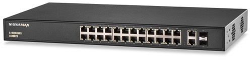 SignaMax FO-SC10020 C-100 24 Port Fast Ethernet PoE+ Switch with 2 SFP Ports