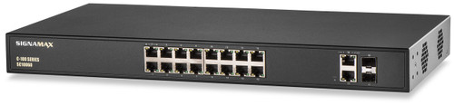 SignaMax FO-SC10060 C-100 16 Port Fast Ethernet PoE+ Switch with 2 Combo Ports