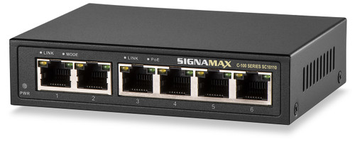 SignaMax FO-SC10110 C-100 4 Port Gigabit PoE+ Switch with 2Gigabit Ports