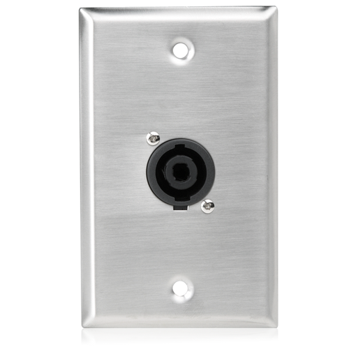 Atlas SG-NL4MP-1 Single Gang Stainless Steel Plate with (1) NL4MP 4 Pole Connector