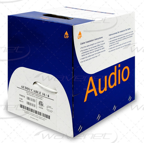 WaveNet 16/4 Riser 500Ft White Speaker Wire