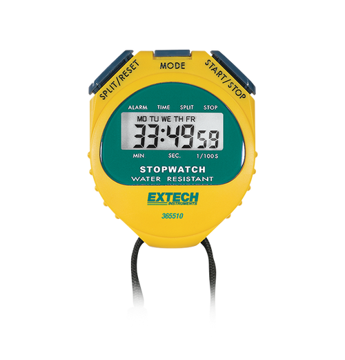 Extech 365510 Digital LCD Stopwatch/Clock with Calendar & Alarm