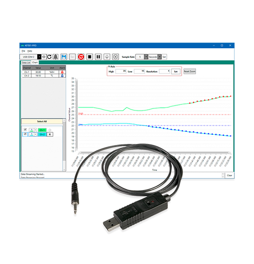 Extech 407001-PRO Data Acquisition Software and USB Cable