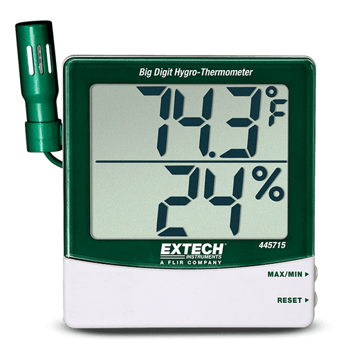 Extech 445715-NIST Big Digit Hygro-Thermometer with Remote Probe