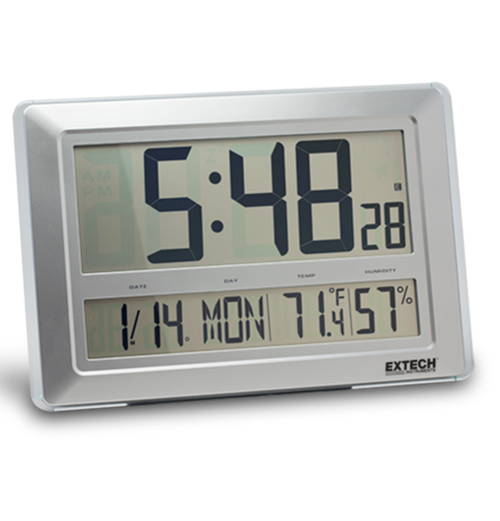 Extech CTH10A Radio-Controlled Wall Clock Hygro-Thermometer with Calendar