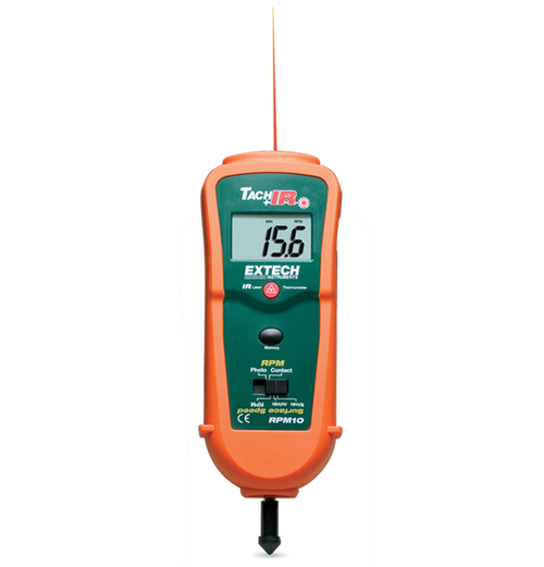 Extech RPM10 Photo/Contact Tachometer with built-in InfraRed Thermometer