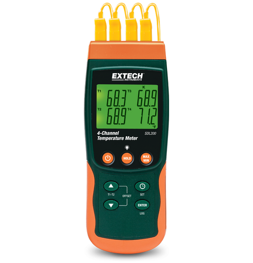 Extech SDL200-NIST 4-Channel Datalogging Thermometer