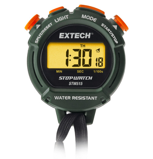 Extech STW515 Digital Stopwatch/Clock with Calendar and Backlit Display