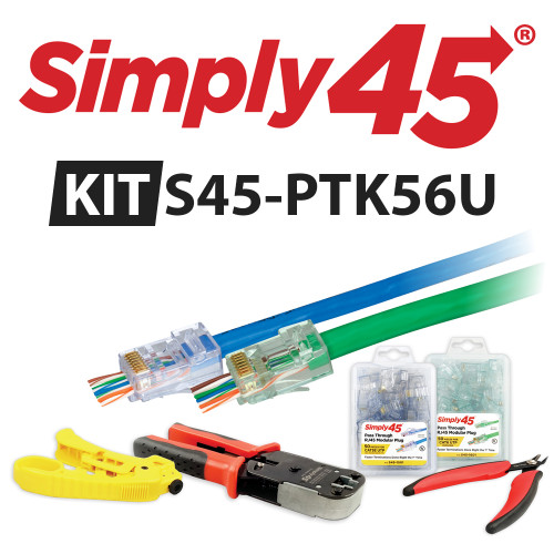 Simply45 S45-PTK56U Pass-Through Series Cat5/6 Pass Through UTP Starter Kit