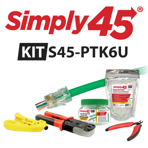 Simply45 S45-PTK6U Pass-Through Series Cat5e/6 Pass Through UTP Starter Kit