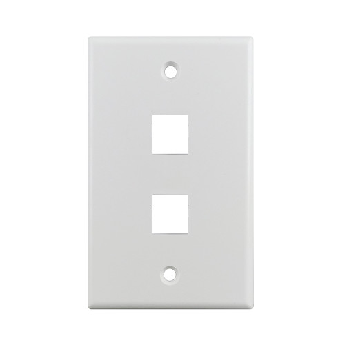 Simply45 S45-3202W 2-Port White Keystone Wall Plate