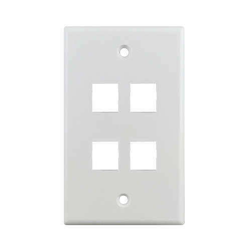 Simply45 S45-3204W-25 4-Port White Keystone Wall Plate, 25 Pack