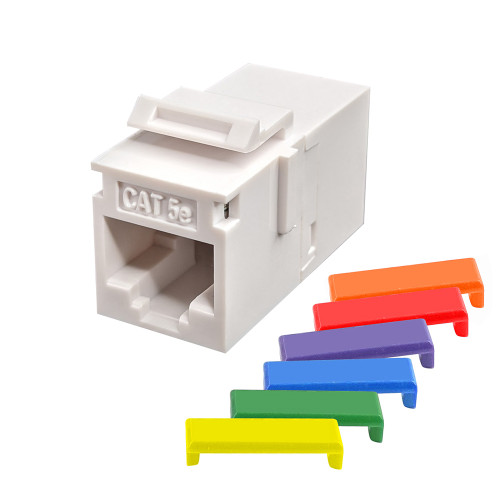 Simply45 S45-3250W White Cat5e Unshielded Keystone Feed-Thru Coupler