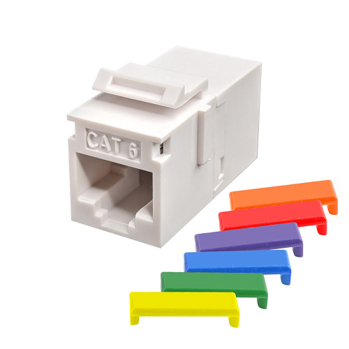 Simply45 S45-3260W-25 White Cat6 Unshielded Keystone Feed-Thru Coupler, 25 Pack