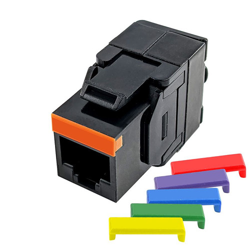 Simply45 S45-3500B-25 Black Cat5e UTP 180 Degree Keystone Jack, 25 Pack