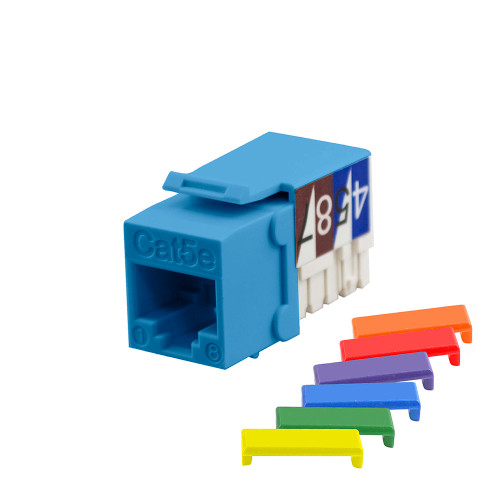Simply45 S45-3590BL Blue Cat5e UTP 180 Degree Keystone Jack