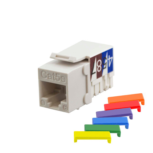 Simply45 S45-3590W-25 White Cat5e Unshielded 90 Degree Keystone Jack, 25 Pack