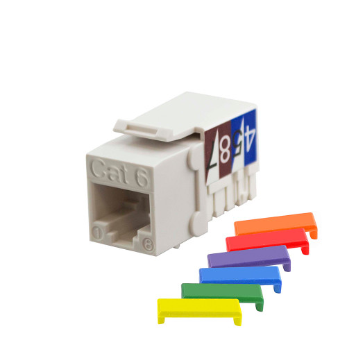 Simply45 S45-3690W-25 White Cat6 Unshielded 90 Degree Keystone Jack, 25 Pack
