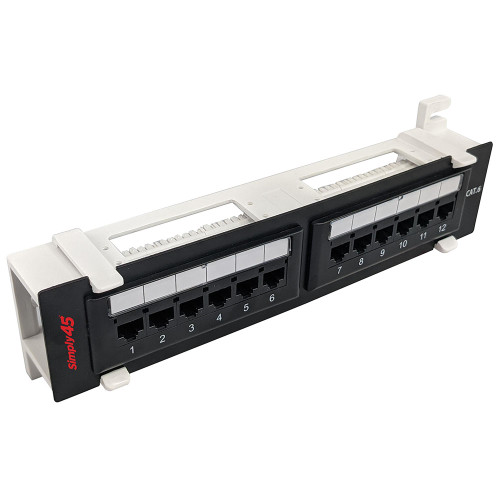 Simply45 S45-2612 12-Port Wall Mount Cat6 UTP Patch Panel