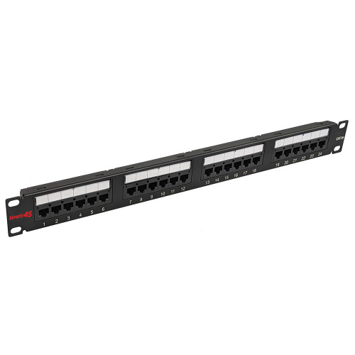 Simply45 S45-2524 24 Port Loaded Cat5e UTP Patch Panel