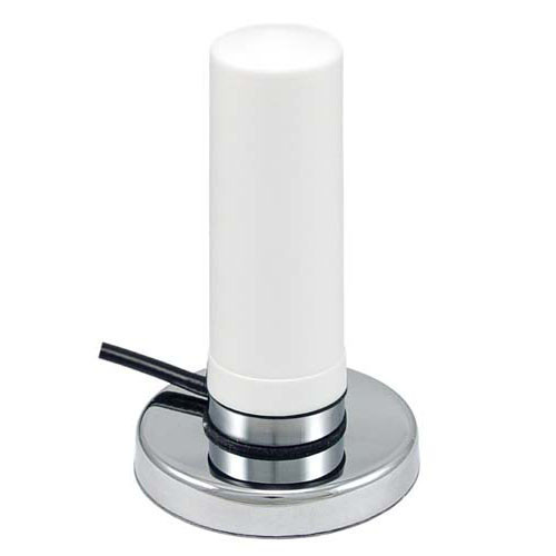 L-Com HG72703MGURW-TM Cellular/WiFi Multi-Band 3 dBi White Omni Antenna w/Magnetic Base - TNC Male Connector