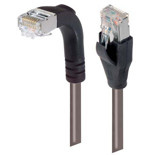 L-Com TRD695SRA1GR-7 Shielded Category 6 Right Angle RJ45 Ethernet Patch Cords -Straight to Down Angle