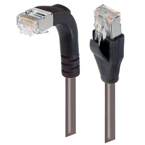L-Com TRD695SRA1GRY-15 Shielded Category 6 Right Angle RJ45 Ethernet Patch Cords -Straight to Down Angle