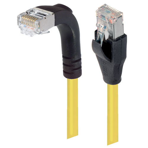 L-Com TRD815SRA1Y-1M Category 5E Shielded Right Angle Patch Cable, Straight/Right Angle Down, Yellow