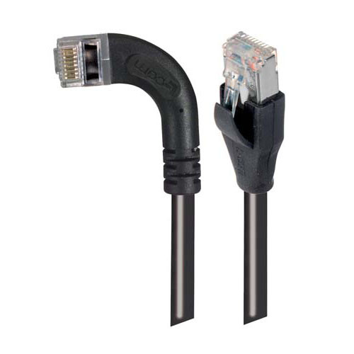 L-Com TRD815SRA6BLK-12M Category 5e Shielded Right Angle RJ45 Ethernet Patch Cords - RA (Left) to Straight