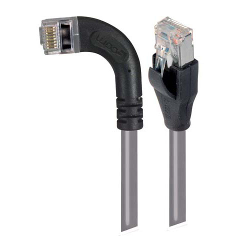 L-Com TRD815SRA6GRY-1 Category 5e Shielded Right Angle RJ45 Ethernet Patch Cords - RA (Left) to Straight
