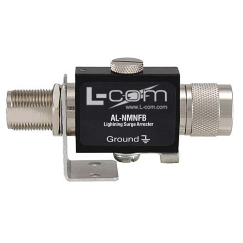 L-Com AL-NMNFB-9 N-Male to N-Female Bulkhead 0-3 GHz 90 V Lightning Protector