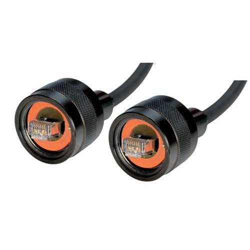 L-Com TRD8RG2-02 IP68 Ethernet Cable, RJ45, Plug / Plug, ANOD Finish w/ FR-TPE Cable & Dust Caps