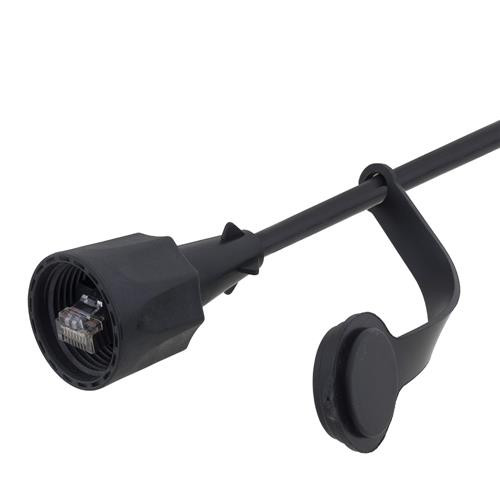 L-Com TRD695WP-3M Category 6 RJ45 IP67 Rated Dual Use Outdoor Cable Assembly, Black, 3m