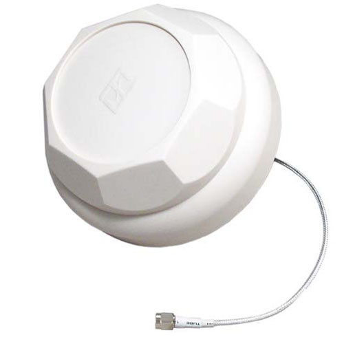 L-Com HG72704CU-RSP 698-960/1710-2700 MHz 3/4 dBi Ceiling Mount DAS Antenna - RP-SMA Plug