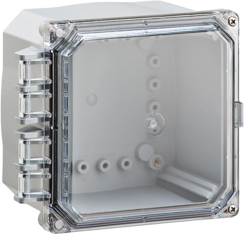 Integra H6064HCF-6P 6" x 6" x 4" Traditional High Impact Polycarbonate Hinged Enclosure