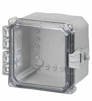 Integra H8084HCFNL 8" x 8" x 4" Traditional High Impact Polycarbonate Hinged Enclosure