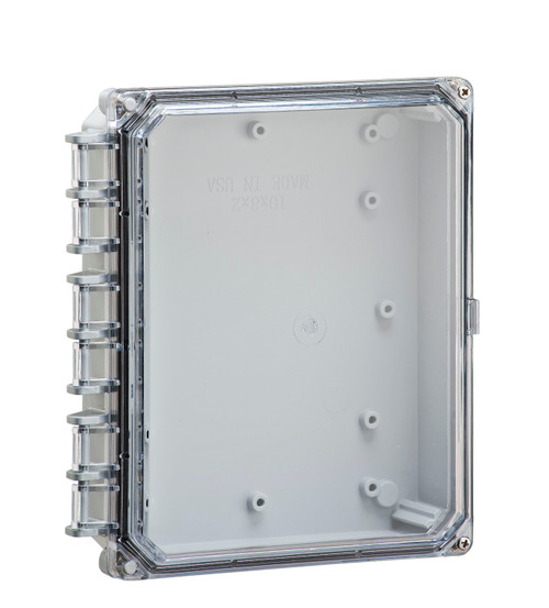 Integra H10082HCF 10" x 8" x 2" Traditional High Impact Polycarbonate Hinged Enclosure
